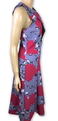 Thakoon Floral Neoprene Cut Out Dress Sz 4 Sleeveless Red & Gray/Blue MSRP $2600 - Picture 5 of 6