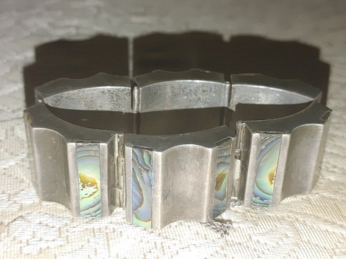 Bracciale Bracciale Modernista Antonio Reina AAR Messico Taxco Argento Sterling Abalone - Foto 14 di 22