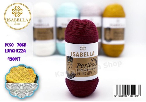 GOMITOLO RICAMO UNCINETTO FILO 100% COTONE PURO 70G / 420MT N.8 COLORI A SCELTA - Picture 5 of 27