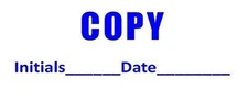 Cosco P20 Stamp - Self-Inking COPY/Date/Initial, Quick-Dry, Blue Ink 9/16"x1-1/2