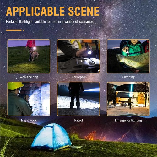 BORUiT Mini Clip On LED Taschenlampe Wiederaufladbare Taschenlampe Lampe Licht Camping Tasche - Bild 48 von 48