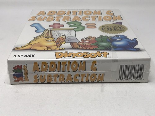 Dinosoft Dodawanie i odejmowanie PC Oprogramowanie Big Box 3,5" Dyskietka Nowa zapieczętowana - Zdjęcie 4 z 6