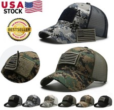 USA Flag Baseball Cap Detachable Patch Mesh Tactical Army Caps American Men Hat