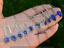 Lapis Lazuli Gemstone Earring 5pcs Wholesale Lots 925 Sterling Silver Plated