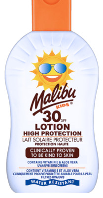 Malibu LSF30 Schutzlotion für Kinder bietet Schutz vor UVA- und UVB-Strahlen