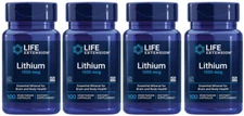 LITHIUM  BRAIN HEALTH  LONGEVITY MEMORY MOOD  1000mcg 400 Caps LIFE EXTENSION