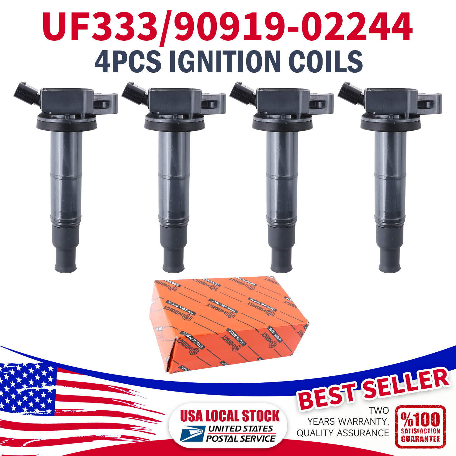 High Performance 4X Ignition Coil for Toyota Camry RAV4 Highlander UF333 Replacement