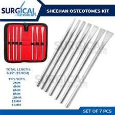 Set of 7 Pcs SHEEHAN Osteotomes Surgical Dental Instruments German Grade