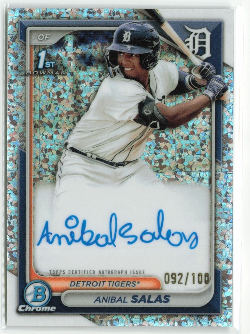 2024 Bowman Chrome Anibal Salas #CPA-ASA Mini Diamond Auto /100 Tigers