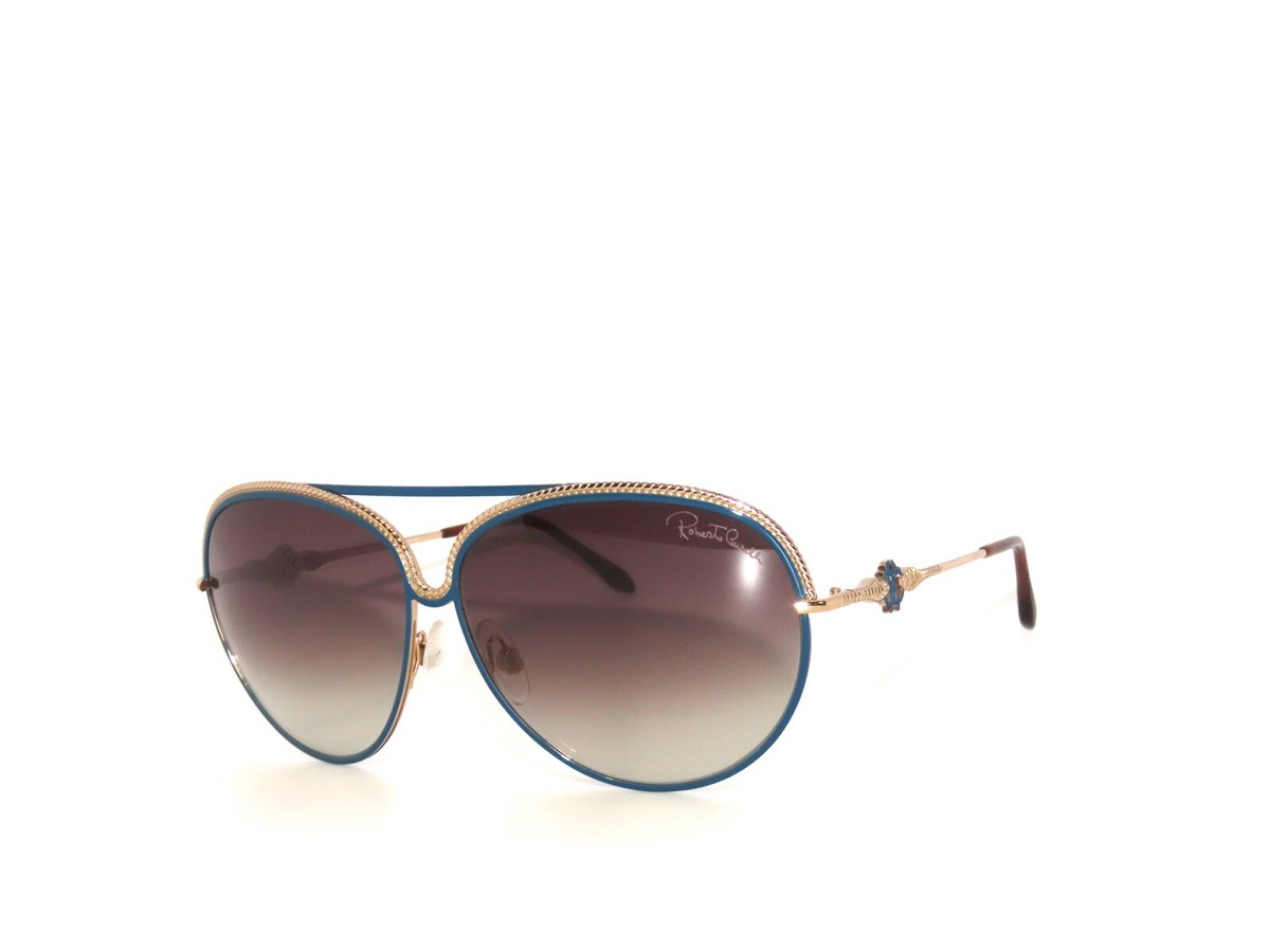 Roberto Cavalli Tureia 721S 28F Gold Sunglasses Roberto Cavalli RC721S 28B Tureia Gold Blue Luxury Italy  main image 4