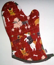 Now Designs Oven Mitt Potholder Mitt Yule Dogs NEW NWOT