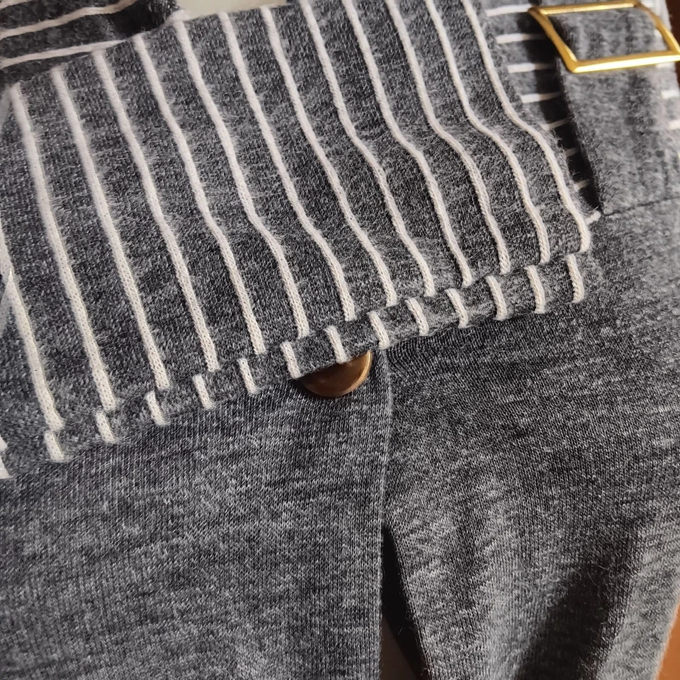 Vestido túnica S/M True Vintage años 60 mod gris a rayas garaje latón hebilla correas Foto 4 de 4