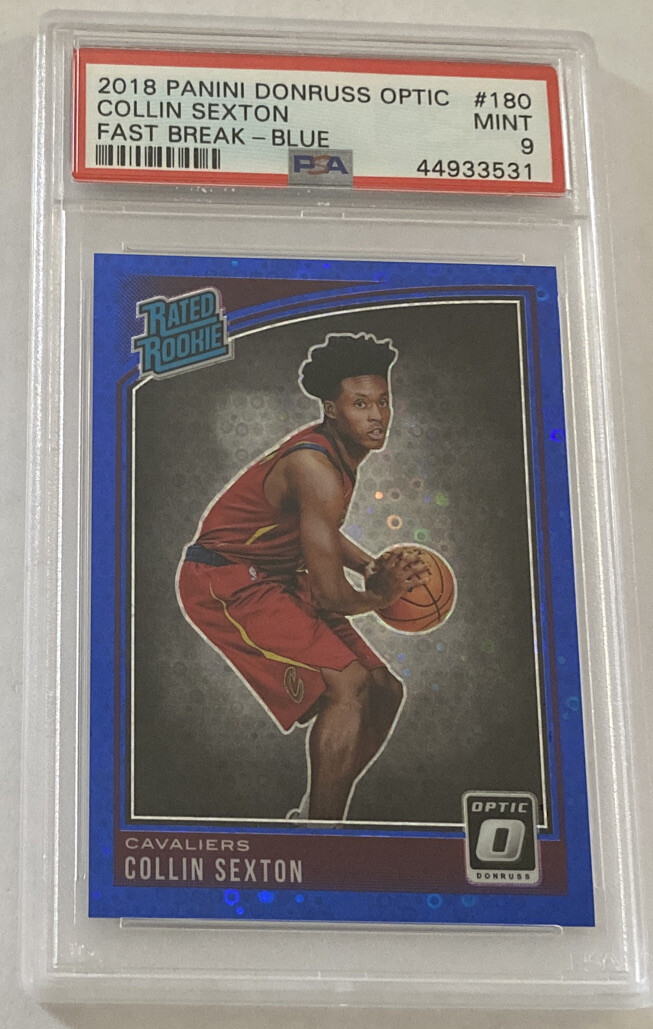 2018 Donruss Optic FAST BREAK BLUE Prizm COLLIN SEXTON RC 180 PSA 9 Mint 6/50