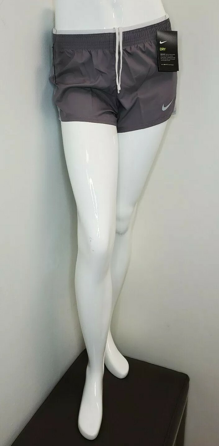 Nike Womens 10k Running Shorts Grey 