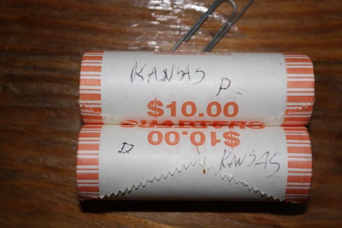 2005 P & D Kansas Statehood Quarter Bank RollS-BU Coins 
