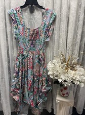 Patchwork Print Maxi Dress By Shore Drive One Size MISSY SHORT Sleeve NWT A26