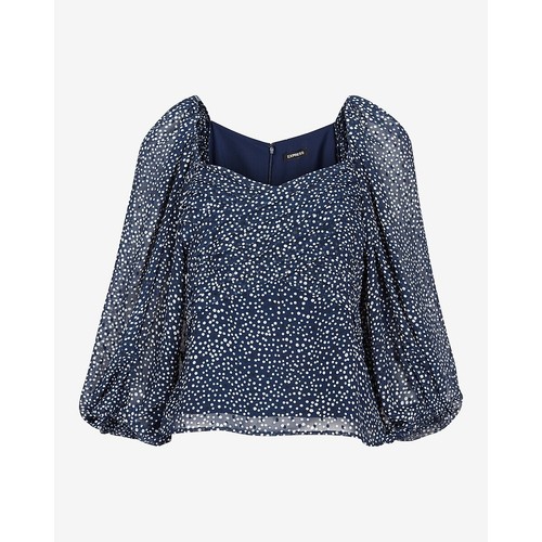 Express Clip Dot Plissee Front Ballonärmel Top S - Bild 3 von 3