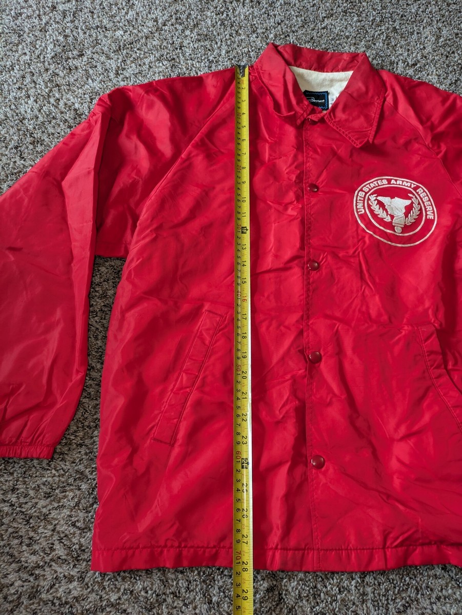 US Army Reserve 372D Des Moines Engineers Windbreaker Red Medium Vtg View 5