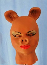 Miss Piggy Afro American Pig Mask Realistic Latex Female Pig Mask Made in USA!