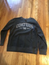 Goat USA Sweatshirt Men's Large Brand New W Tags Color Pepper Gray