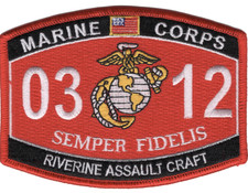 4.5" MARINE CORPS MOS 312 RIVERINE ASSAULT CRAFT  EGA EMBROIDERED PATCH