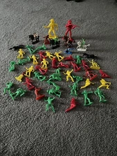 Vintage Lot Cowboys and Indians Horses Plastic Action Figures Tim-Mee Toys More