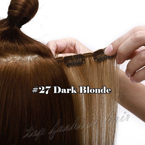 Clip in Human Hair Extensions Full Head 100% Real Remy Hair 24" 8PCS Long Ombre - Picture 67 of 103