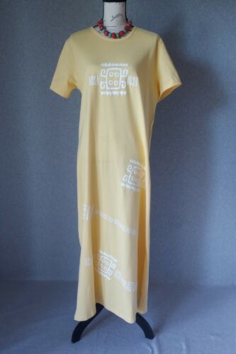 Super Line Tribal Printed Maxi Shift Dress Short … - image 1