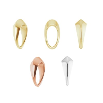  10K 14K 18K Gold, Platinum or Silver Knife Edge Closed Oval Tapered Bail Link