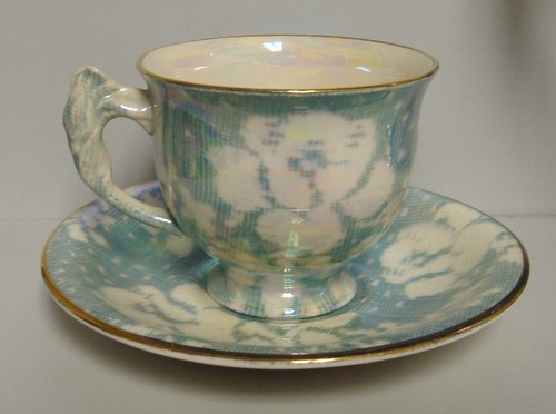 Royal Winton BROCADE GREEN (IRIDESCENT) 9 Piece Coffee Pot Demitasse Set VINTAGE - Picture 5 of 5