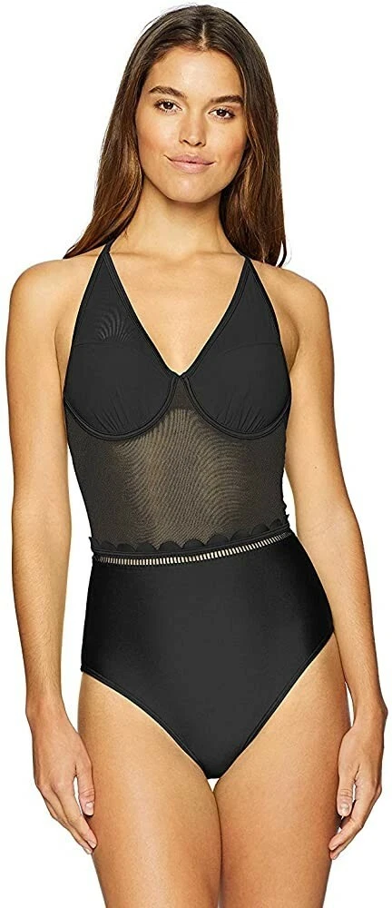 Ted baker scallop mesh swimsuit Clearance