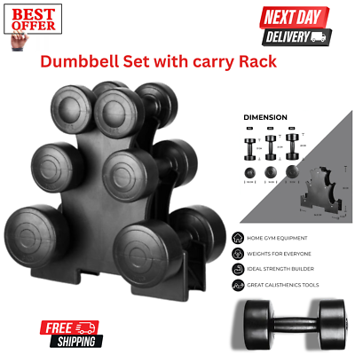 Dumbbell Set with Carry Rack Hand Weights for Men Women 1kg, 2kg
