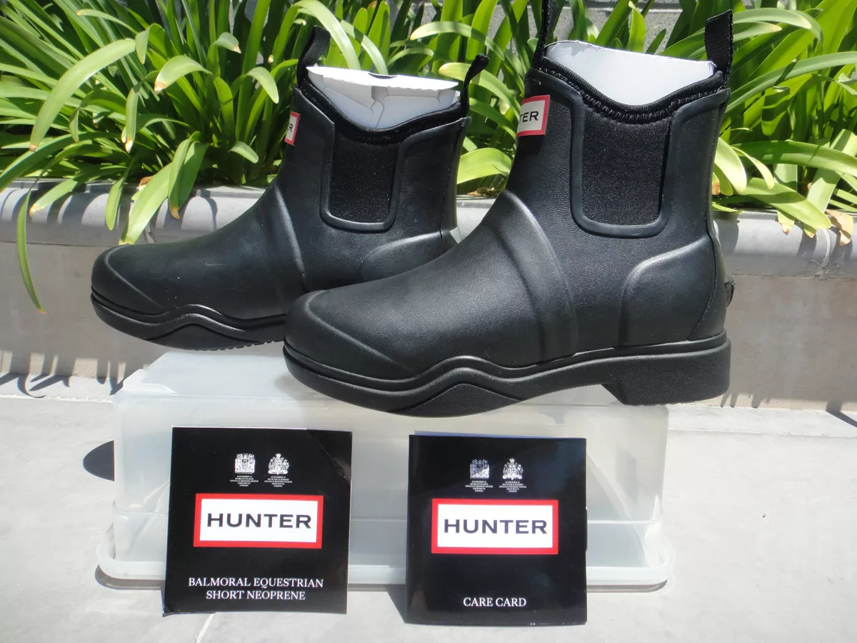 Hunter BALMORAL REITERSHORTS Neopren Wellies Stiefel schwarz US5 UK3
