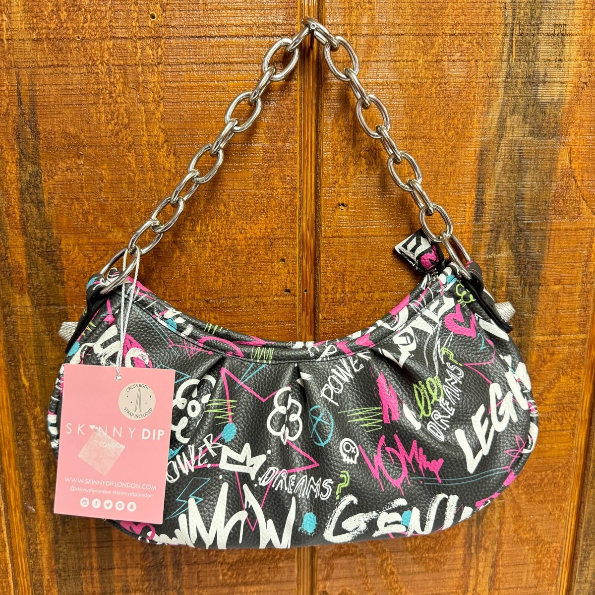 SKINNYDIP LONDON Devyn Graffiti Small Shoulder Bag Black Multi