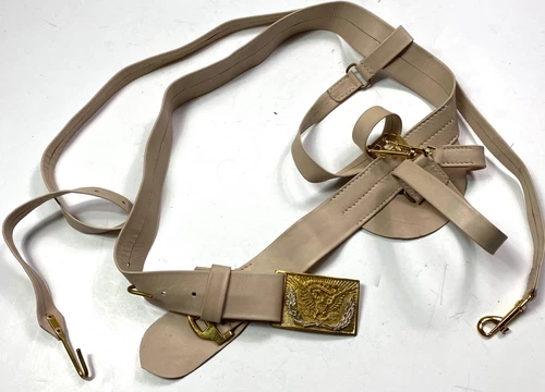 CIVIL WAR US UNION OFFICER M1851 LEATHER SWORD SABER BELT & BUCKLE