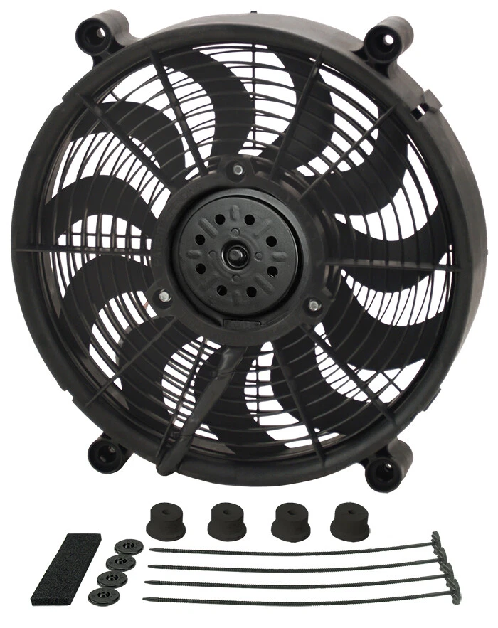 Derale 18214 14" H.O. Single RAD Pusher / Puller Fan with Standard Mount Kit - Image 2 of 4
