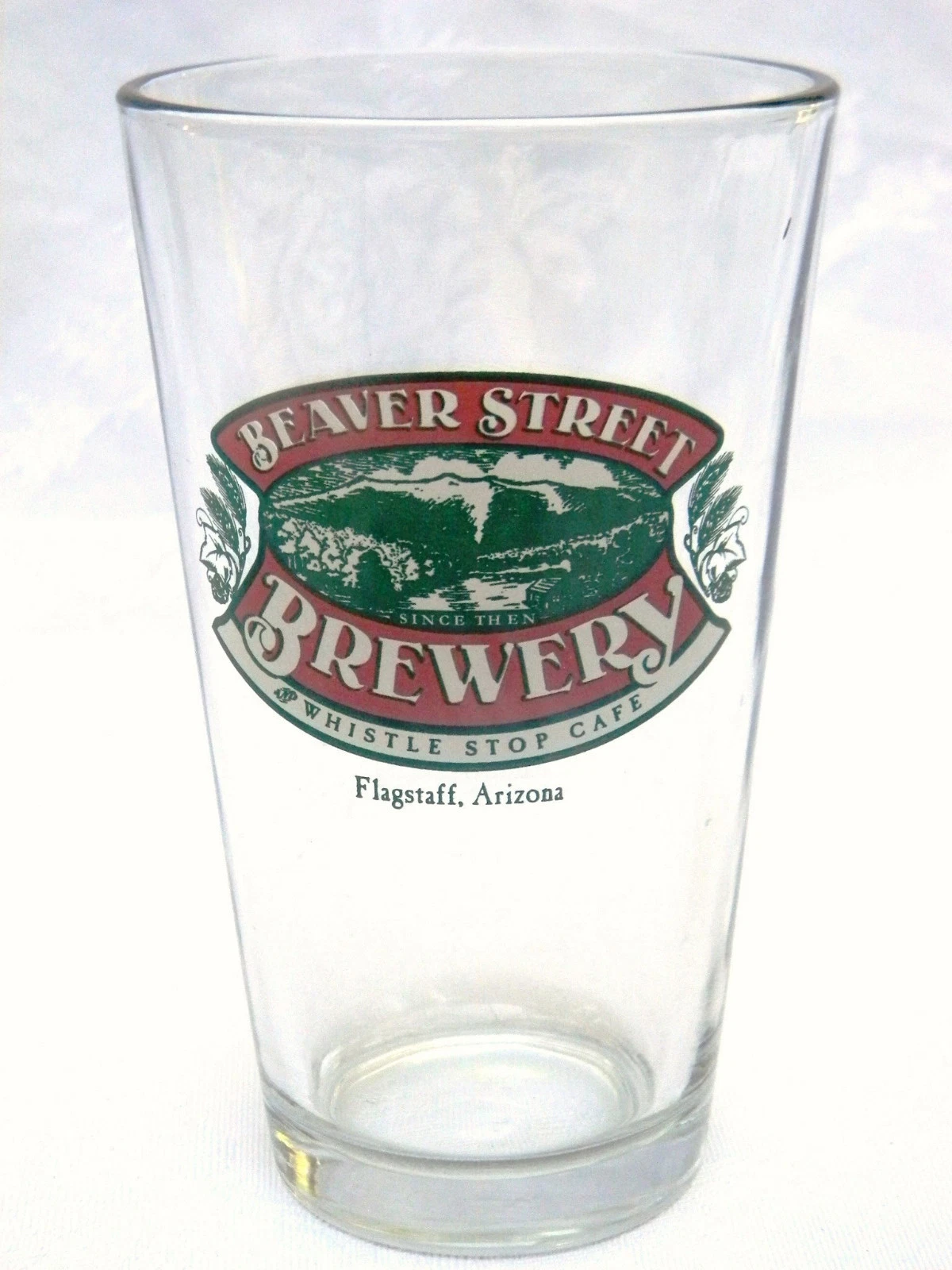 Libbey Beaver Street Brewery Whistle Stop Cafe Beer Ale Glass Flagstaff  Arizona