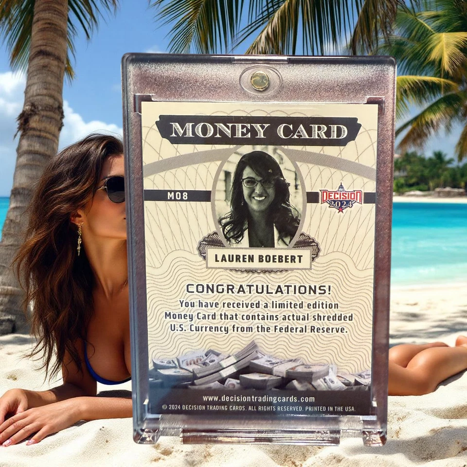 2024 DECISION LAUREN BOEBERT MONEY CARD RAINBOW FOIL 05/10 TRUMP 2024! - Image 2 of 2