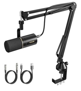 Best TONOR Microphone dynamique Podcast XLR/USB Mic pour Podcasting, Enregistrement