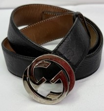 Autentica Cintura Guccissima Monogram Nera Incastro G Tg 85/34 *DIFETTO