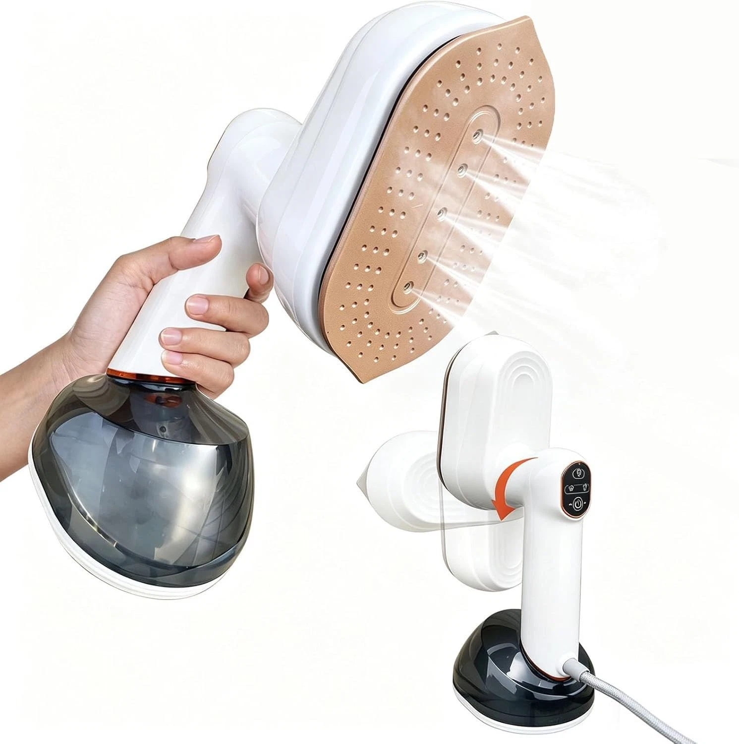Yokgrass 2in1 Travel Steamer & Iron for Clothes, 1200W Handheld Garment Steam...