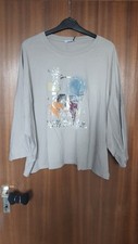 Made In ITALY 42 44 46Pullover Pulli Shirt Grau Taupe Skull Totenkopf Silber 