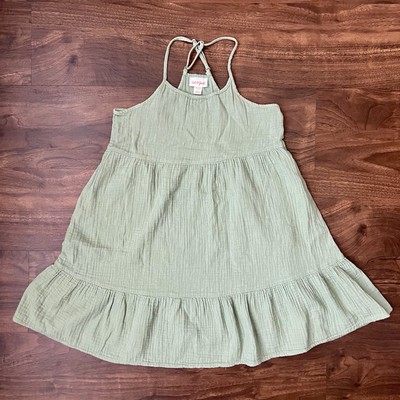 Cat & Jack Light Green Spaghetti Adjustable Strap Girls Dress Size M (7/8)