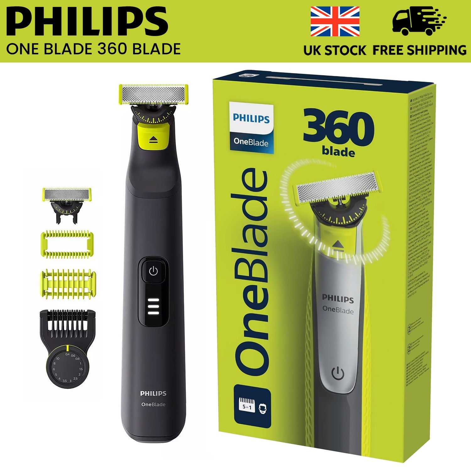Philips Hybrid Electric Razor Body And Face Oneblade 360 The Package With An Included Kit - Image 12