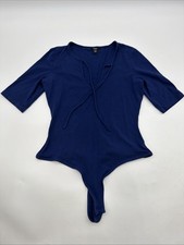 Guess Los Angeles Body Suit One Piece Women S Blue V-Neck. 43611