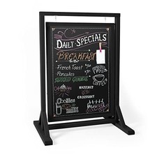 Rustic Double Sided Swinging Chalkboard Sidewalk Sign Black Magnetic Menu Board