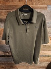Under Armour Polo Shirt Men  s 2XL Olive Green Loose Fit Short Sleeve