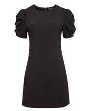 ALICE + OLIVIA Hanita Puff Sleeve Shift Dress Mini Party Wedding Black Size 0