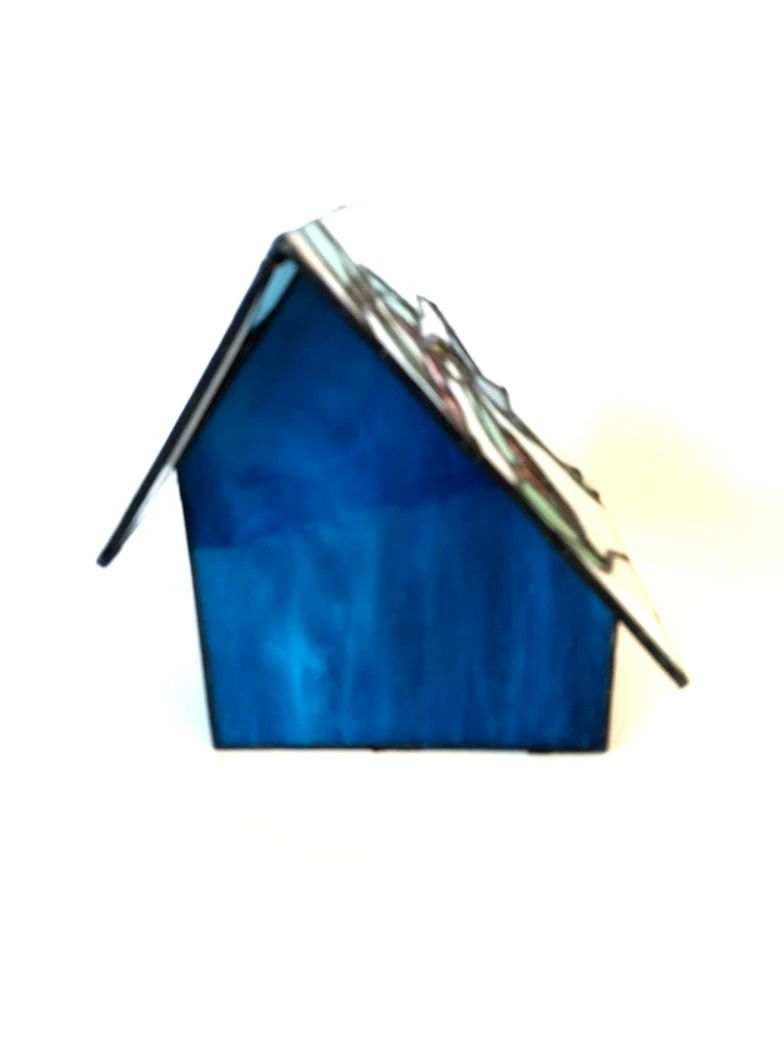 Casa para pájaros de vitral artesanal Foto 4 de 4