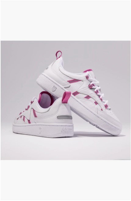 NIB  K-Swiss Slamm 99 CC Sneaker Women Genuine Leather White/Raspberry
